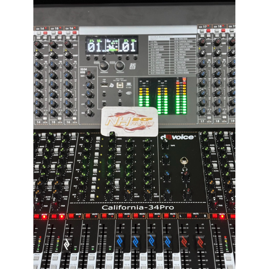 Mixer DbVoice California 34PRO 34 PRO Original 32 Chanel 32Ch Garansi Resmi 6 Tone USB Bluetooth 8 A