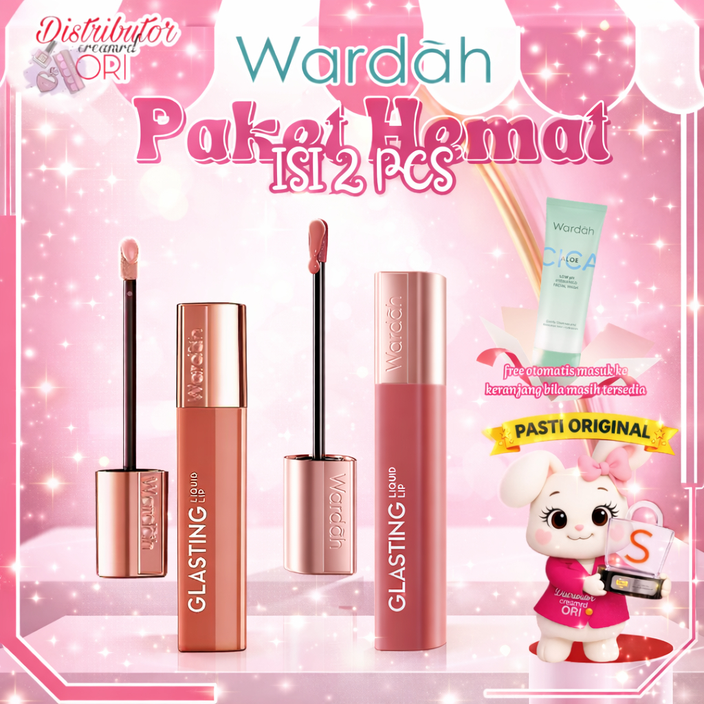 [BUNDLE OMBRE] WARDAH Paket Ombre Glasting Liquid Lip - Makeup