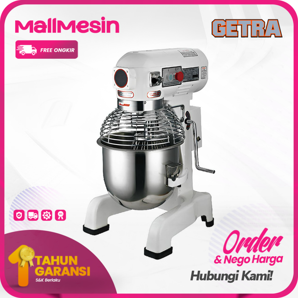 Planetary Mixer Roti GETRA B-20 | Mesin Adonan Roti Kapasitas 5 Kg 20 Liter