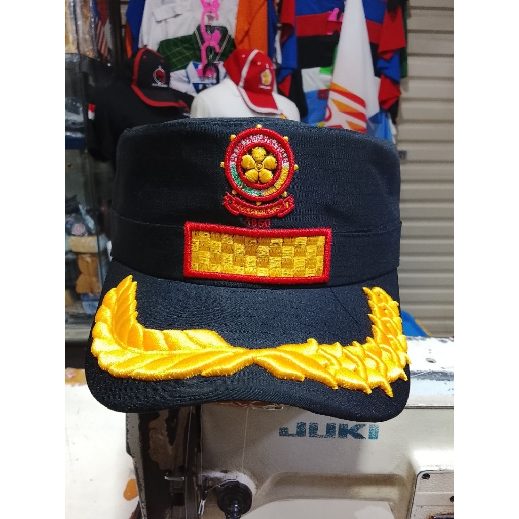 topi komando pol pp hitam