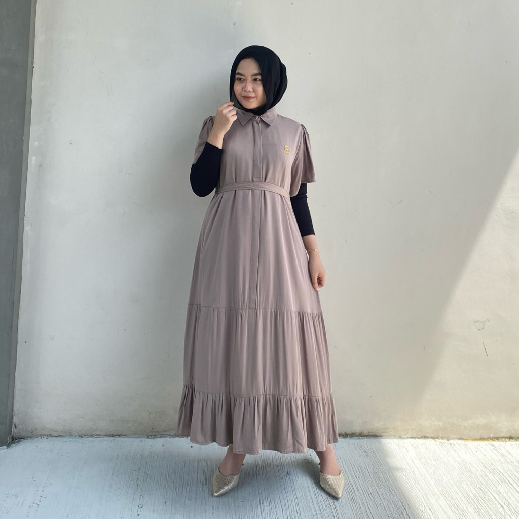 [READY] PAULAA DRESS | Midi Dress Rayon Twill Adem By Melizza