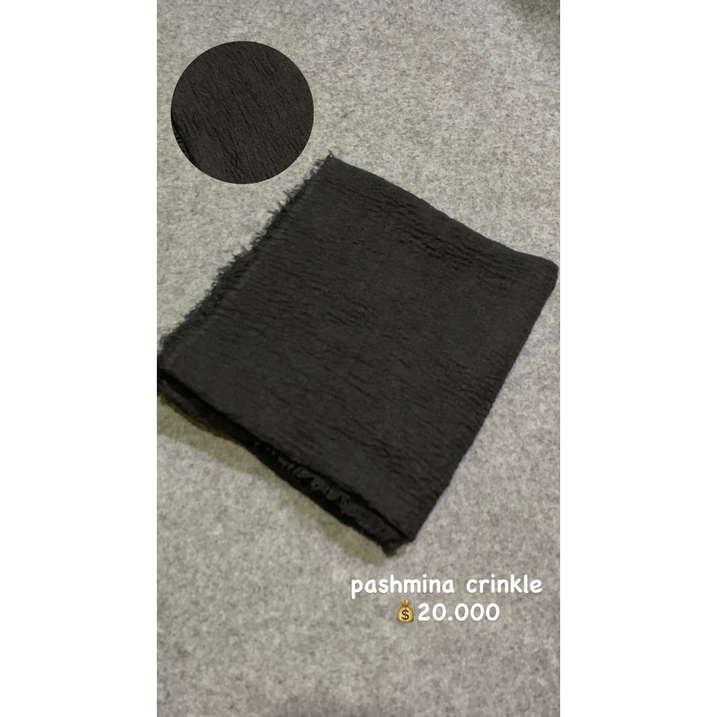 PRELOVED - PASHMINA CRINKLE HITAM