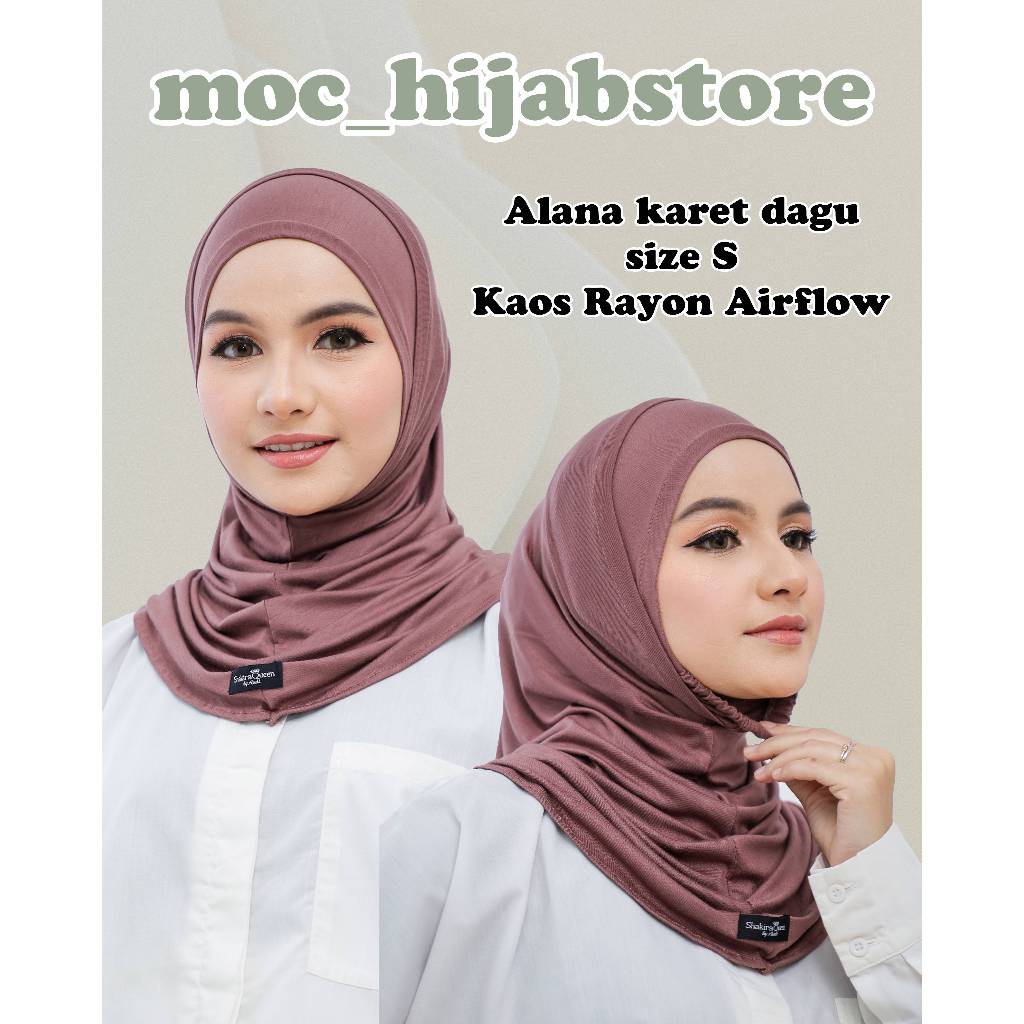 JILBAB BERGO KARET DAGU INSTAN ALANA  SIZE S RAYON AIRFLOW HIJAB KARET DAGU
