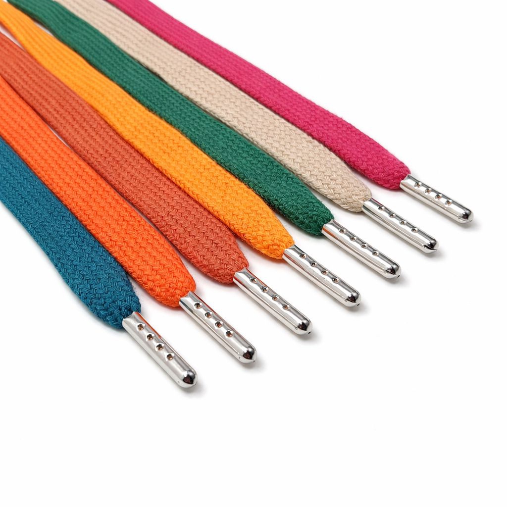 Tali sepatu gemuk/tali sepatu jumbo/tali sepatu gembung katun lebar 1,5 cm