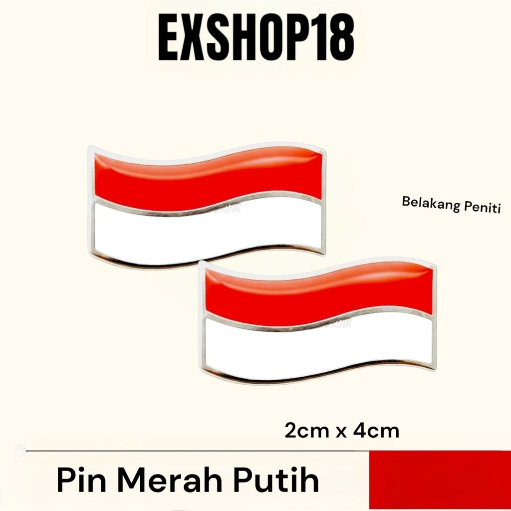 Pin Merah Putih Gelombang Lapis Resin / Pin aksesoris Merah Putih Berkibar / Pin Bros Merah Putih In