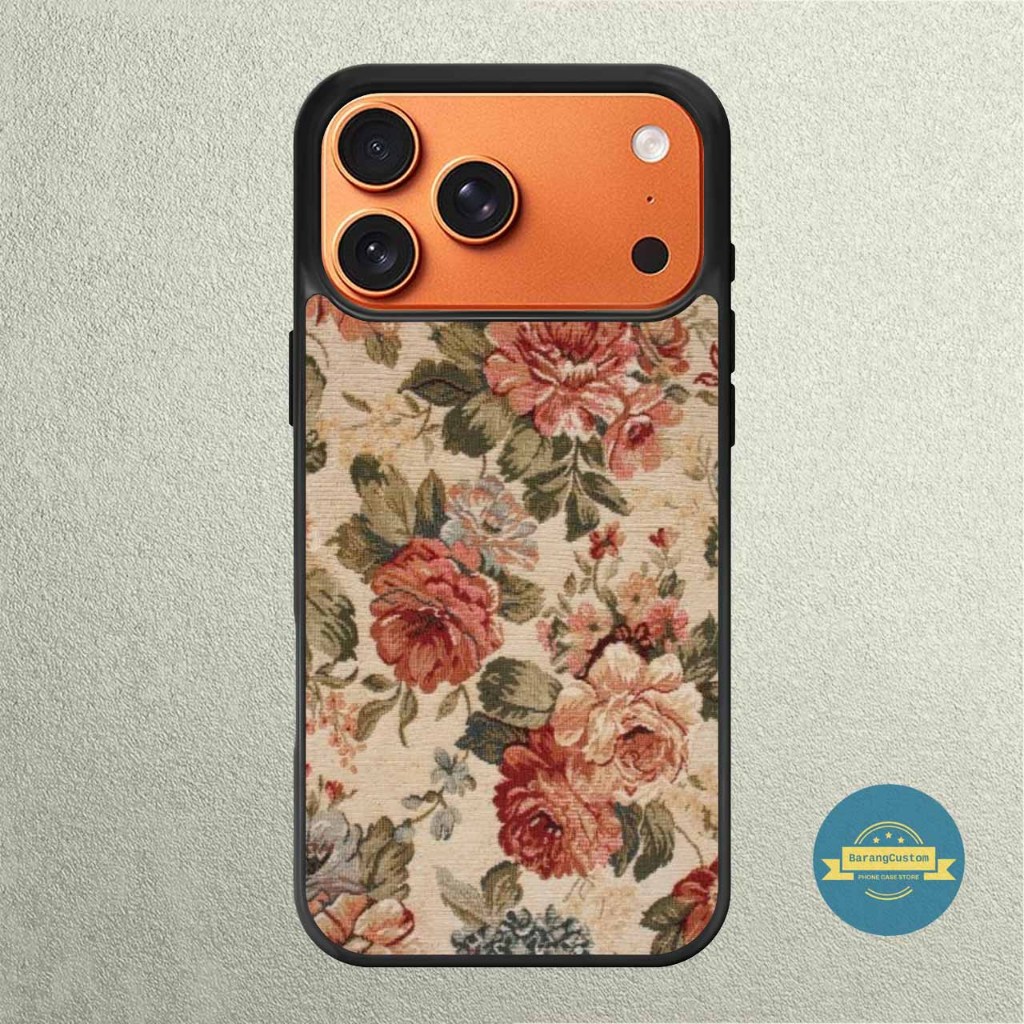 Case iPhone 17 16 15 14 13 12 11 Mini Plus Pro Max Air Vintage Floral Art