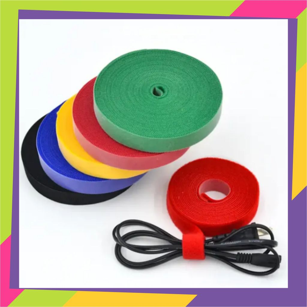 Velcro Magic 5 Meter Lebar 1.2CM , (1ROLL) Velcro Pengikat Kabel