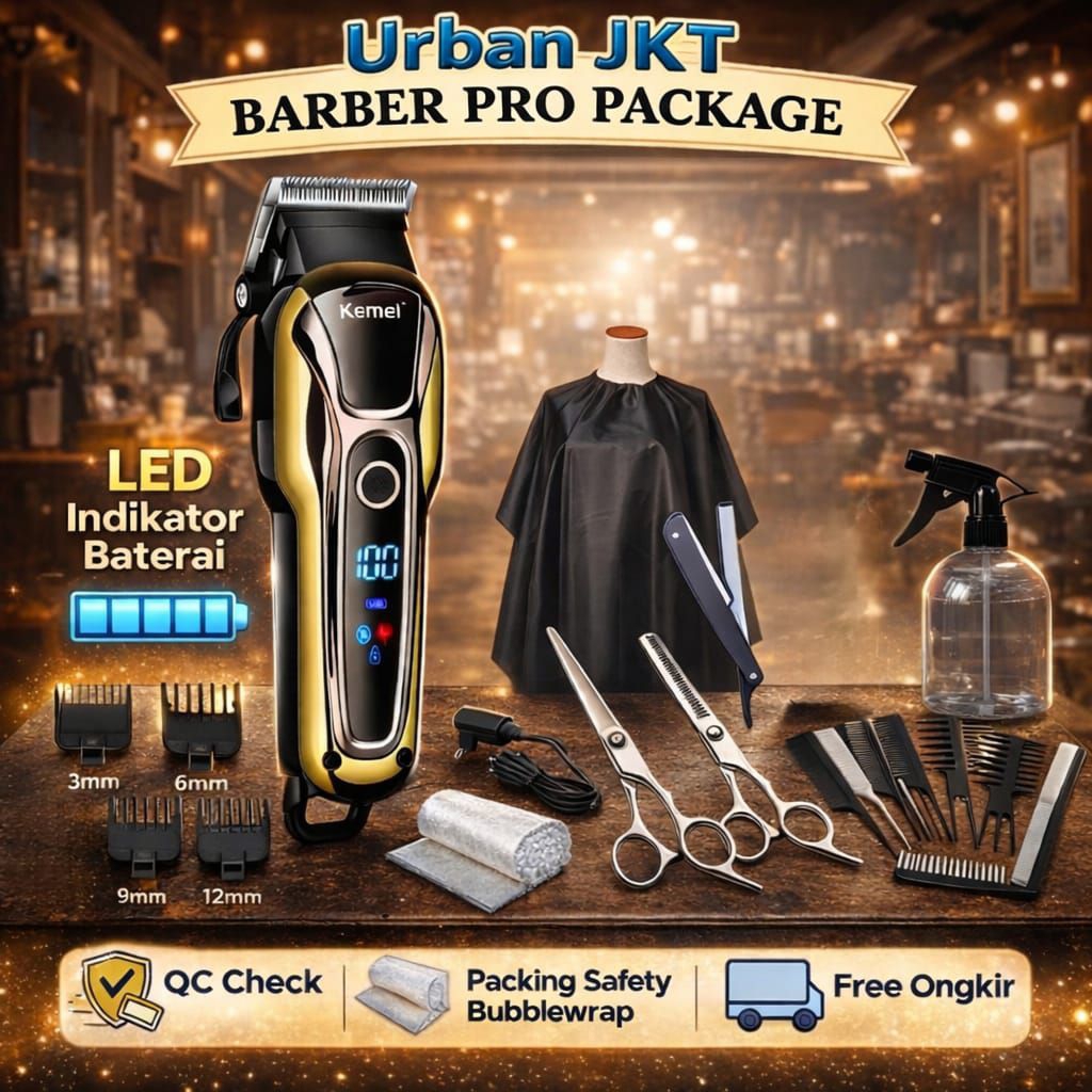 Alat Mesin Cukur Rambut Original Kemei Hair Clipper Peralatan Salon Barber Pangkas Rambut Lengkap