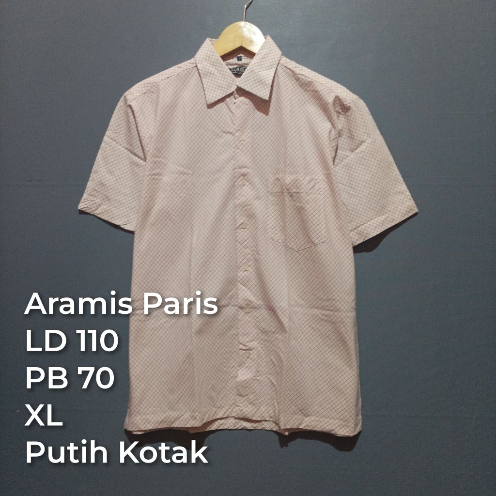 Kemeja Putih Kotak Lengan Pendek Bekas Pakai Secondhand