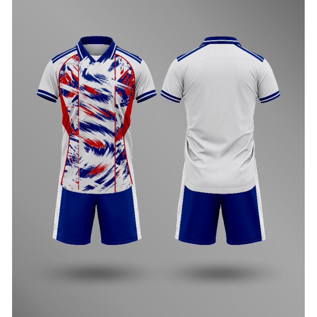 NEW STELAN JERSEY FUTSAL DAN BOLA PRINTING PUTIH BIRU MERAH JERSEY TIMNAS FRANCE