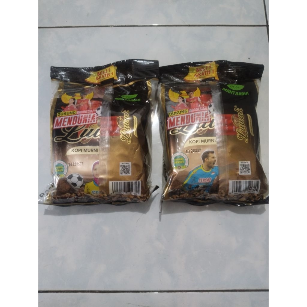 kopi murni premium kopi hitam luwak 1+1=netto 100gr+100gr