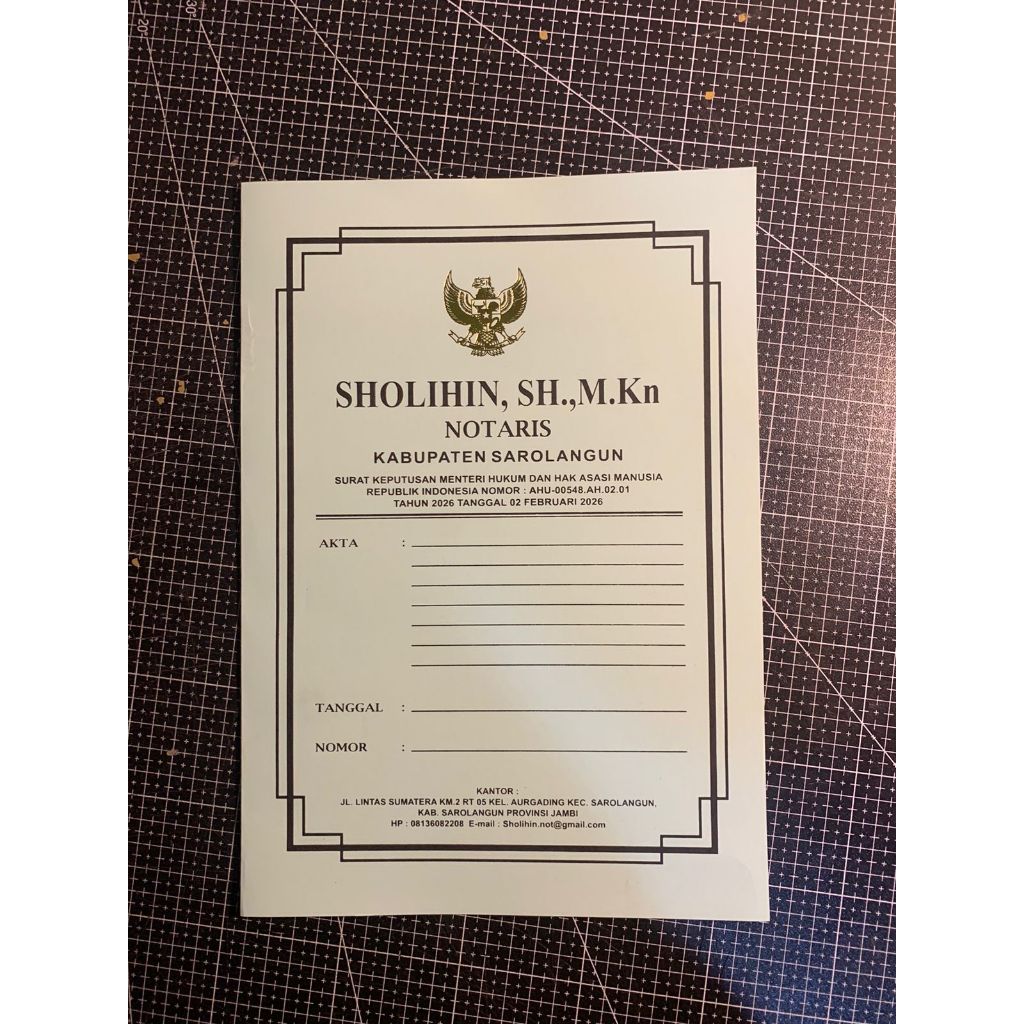 COVER AKTA NOTARIS GARUDA POLY EMAS /COVER AKTA SALINAN PPAT / MAP NOTARIS OKE