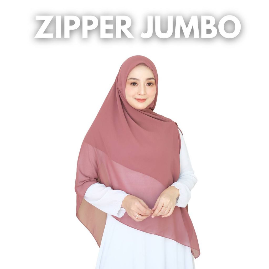 ZIPPER JUMBO hijab instan resleting simple