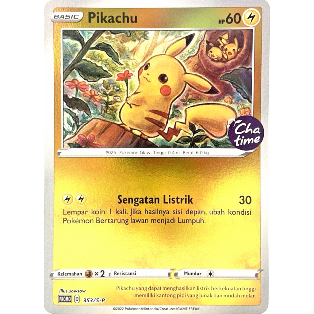 POKEMON TCG PIKACHU CHATIME PROMO INDONESIA 353/S-P
