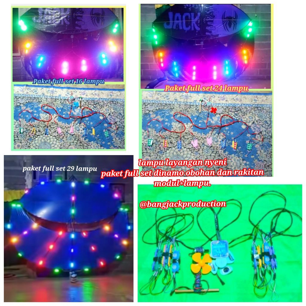 RAKITAN LAMPU LAYANGAN PNP TINGGAL PASANG - NYALA 10 VARIASI RUNING OTOMATIS DAN MANUAL