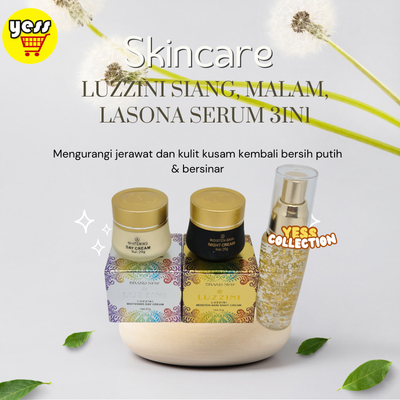 Gratis Masker Wajah, Luzzini Cream Siang dan Malam ORIGINAL 20 gr + Serum Lasona