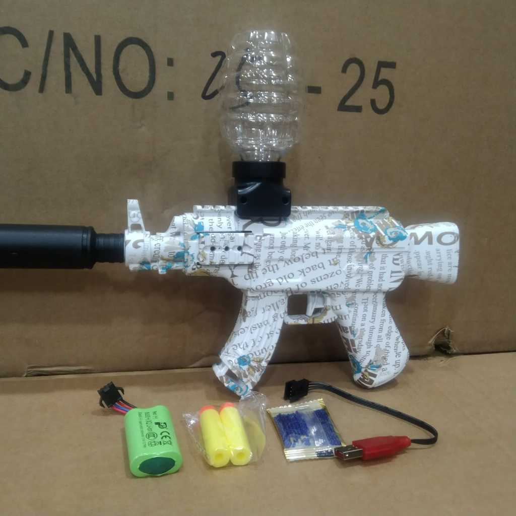 Mainan Anak Tembakan Jelly isi 500pcs usb charger - Water Bomb Gel Gun Elektrik