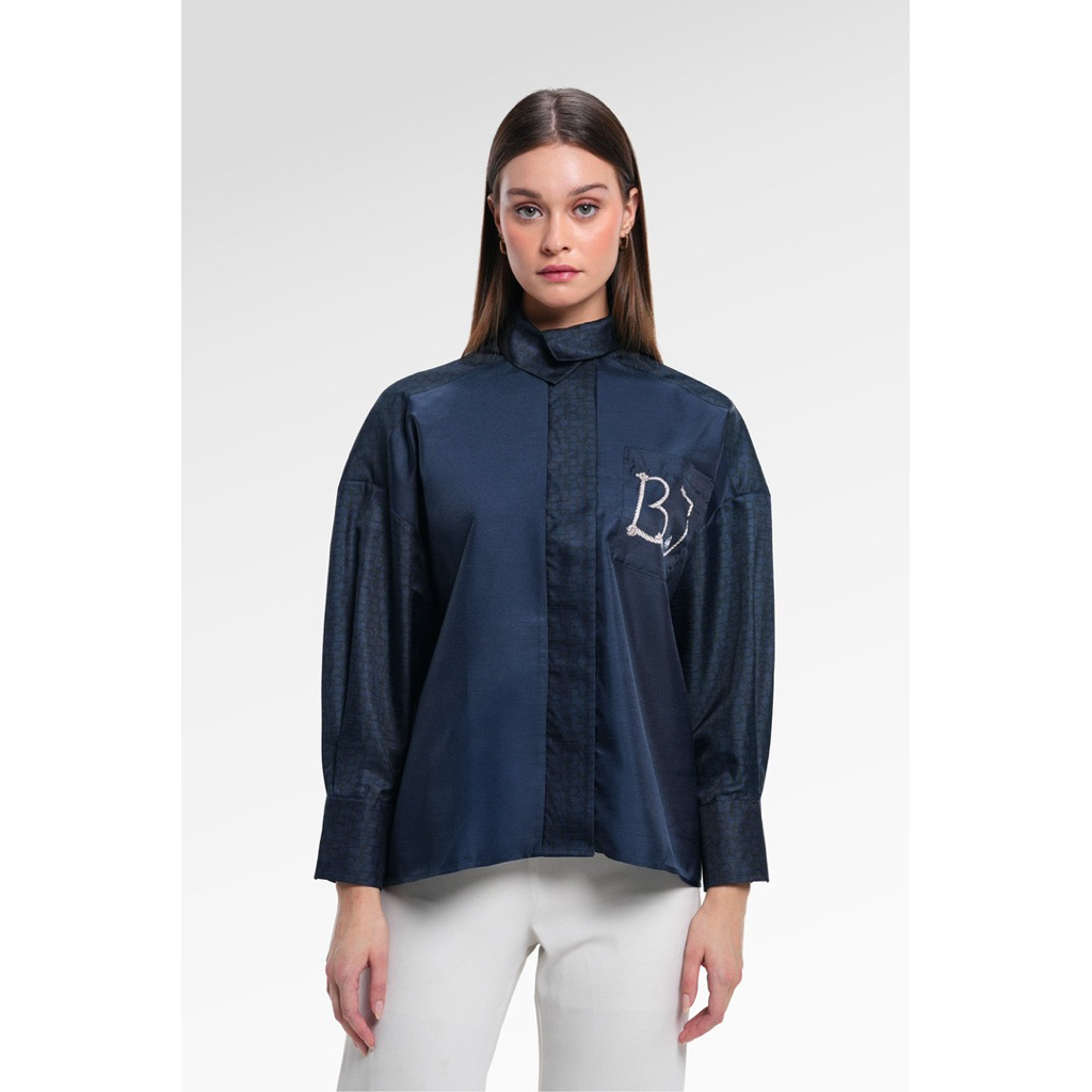 Benang jarum Luminosa Blooming Shirt Bluebell Luminosa Nauticagram Oversized Shirt