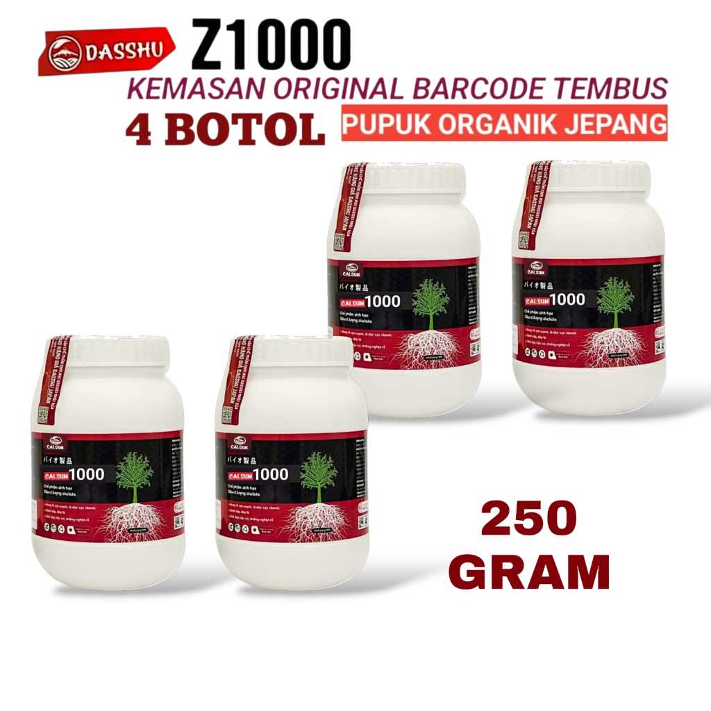 Dasshu Z1000 Pupuk Organik Jepang Original 250 Gram Paket 4 Botol Untuk Akar Bunga dan Buah