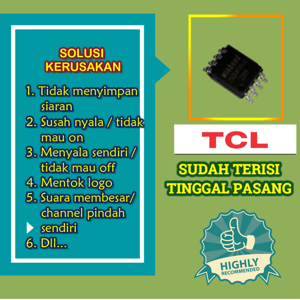 Firmware TCL L32E3000 32E3000 IC memory bios