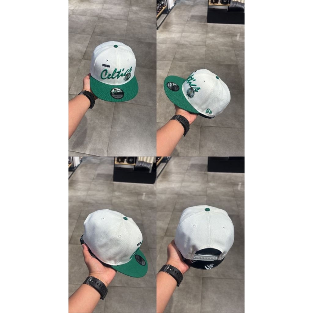 Topi New Era 9FIFTY Snapback Boston Celtics NBA White Green Original Premium. NRA 950NBA VINTAGE SCR