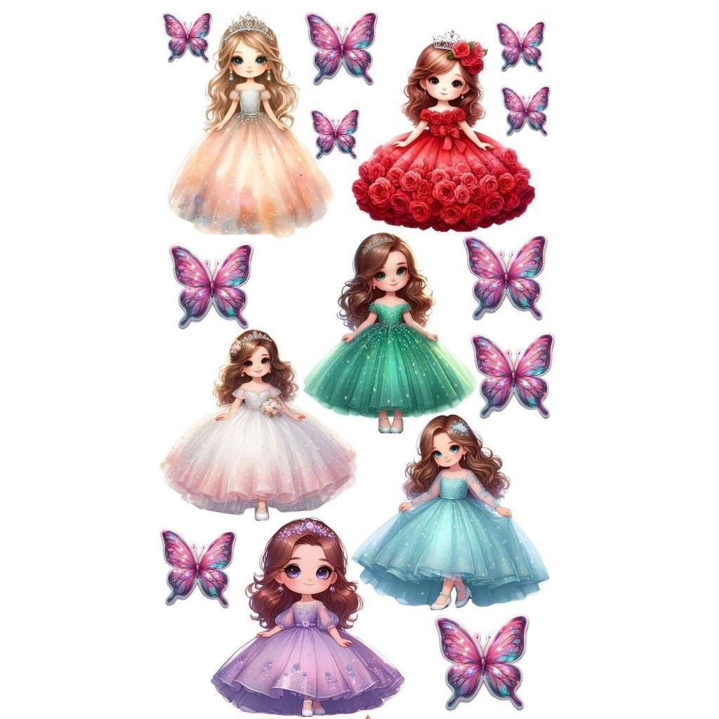 Topper Cake Ultah Tema PRINCESS l FREE CUSTOM NAMA l TOPPER CAKE ULTAH TEMA PRINCESS