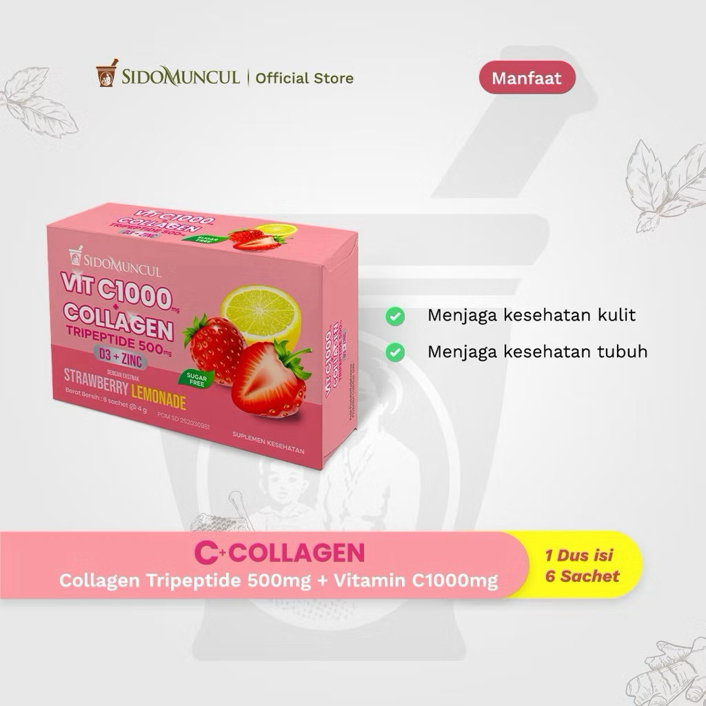 Minuman Serbuk Vitamin C Collagen Sidomuncul 1000mg