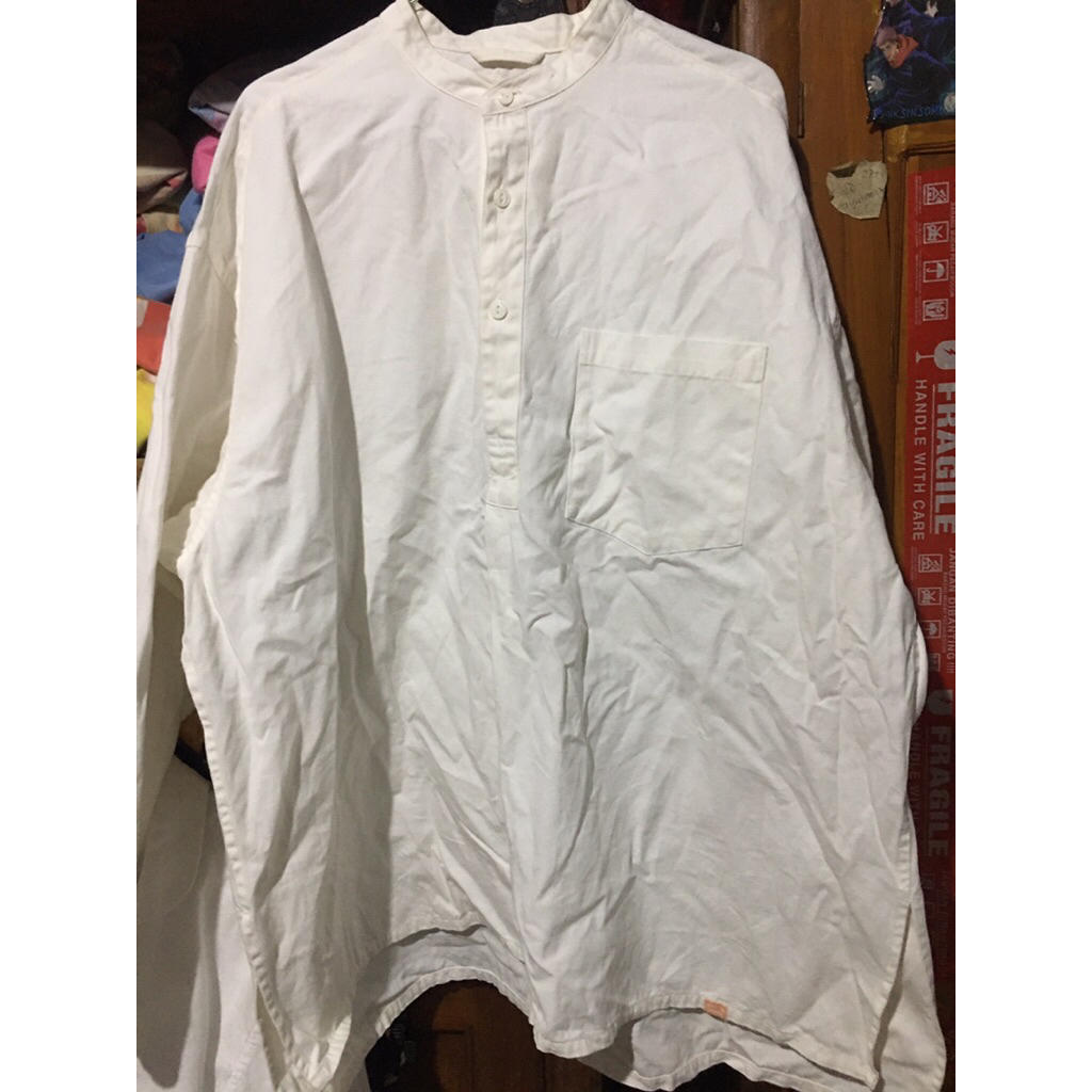 Kemeja Sanghai Soft Denim Half Button Hinson USA