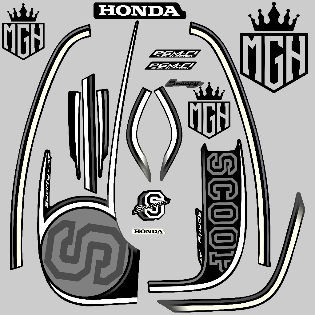 Stiker Scoopy Les Striping Scoopy Sporty - Stiker Sticker Striping Variasi Lis Honda Scoopy2014- 201