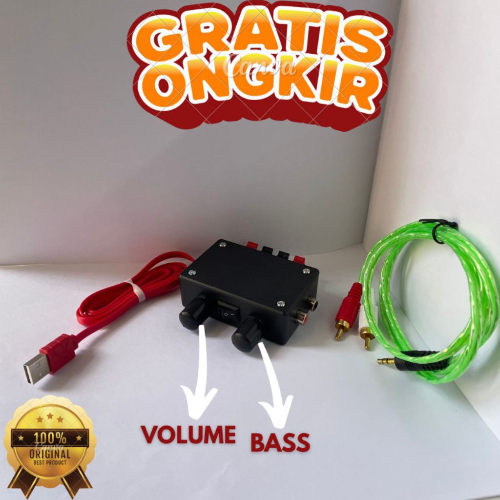 POWER MINI 5 volt RCA VOLUME dan BAS /AMPLIFIER TERMURAH RCA/AMPLIFIER RCA 5volt/AMPLIFIER MINIATUR