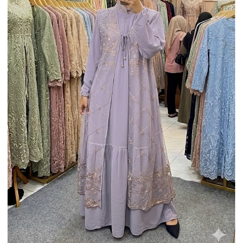 Fashion Baju Gamis Dress Atasan Pesta Brokat Premium