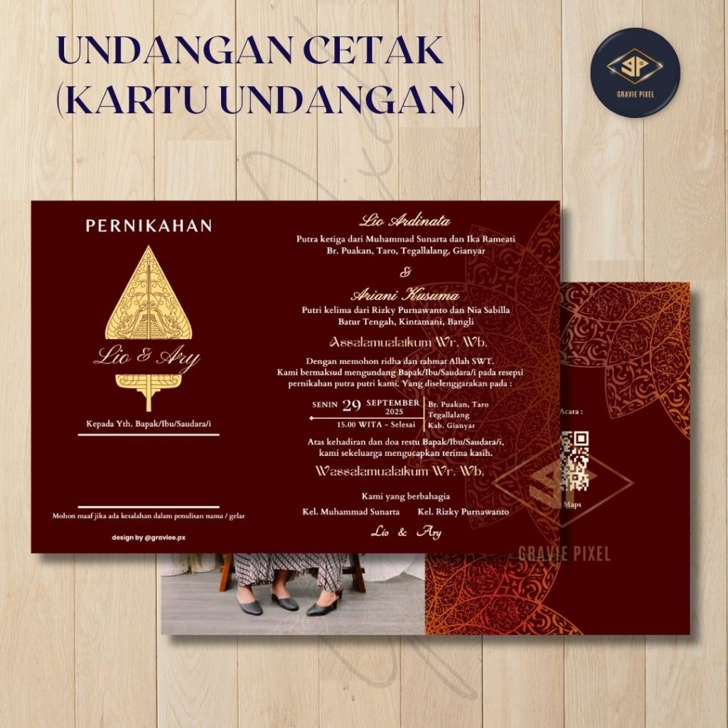UNDANGAN CETAK KARTU PERNIKAHAN - Softcover (Artpaper 260 gsm Laminasi Doff / Glossy / Tebal / Halus
