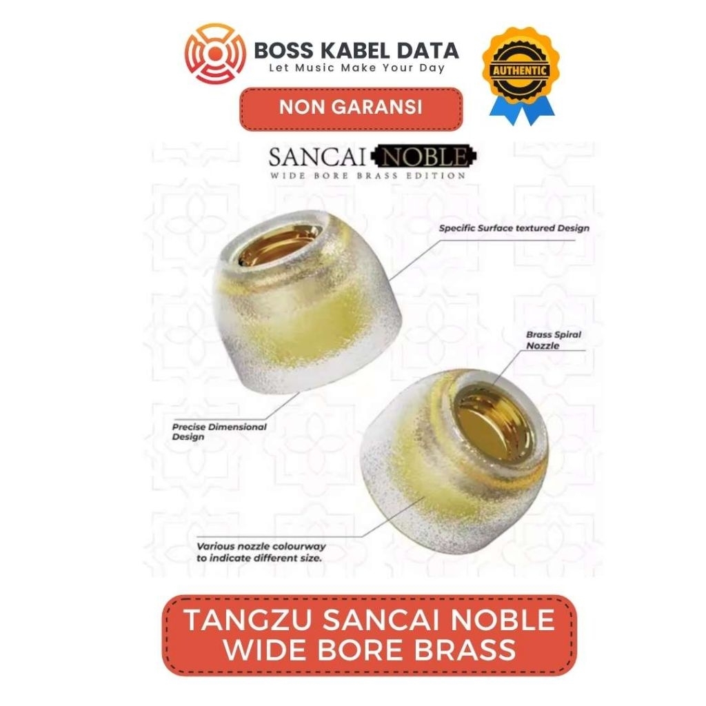 TANGZU Tang Sancai Noble Wide Bore Brass Edition Liquid Silicone Hybrid Eartips In Ear Monitor IEM E