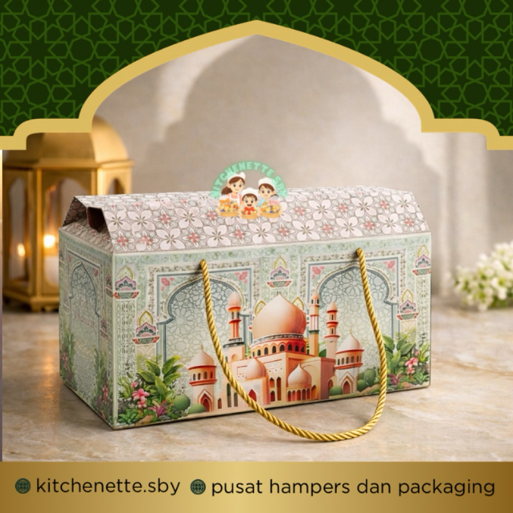 BOX LEBARAN TAS KARTON Tebal KArdus LEbaran KOTAK IDUL FITRI DUS KUE KERING ISI 4 TOPLES BULAT 500GR