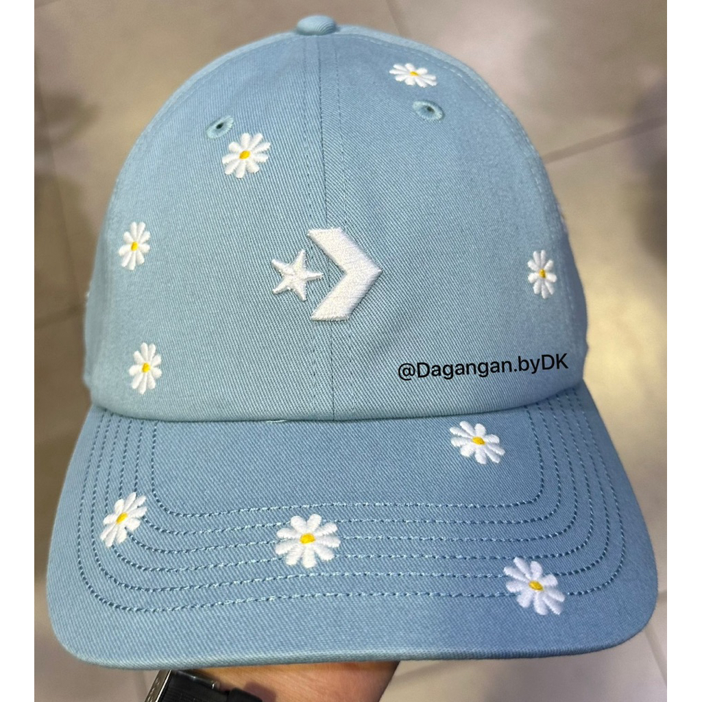 Topi Converse Cap Flowers Original 100% Soft Blue