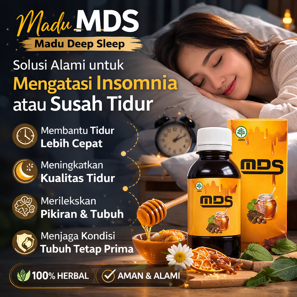 Madu Deep Sleep MDS Original Herbal Insomnia Untuk Mengatasi Susah Tidur - MADU DEEP SLEEP (MDS) HER
