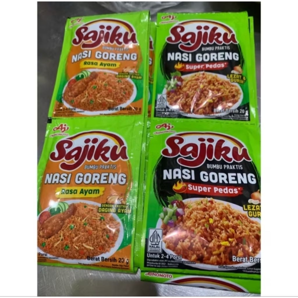 [1 RENTENG = 10 PCS] SAJIKU BUMBU PRAKTIS NASI GORENG AYAM / NASI GORENG SUPER PEDAS 20 gram