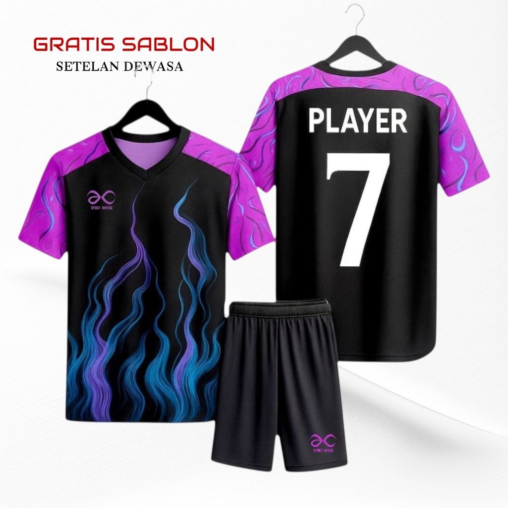 GRATIS SABLON Jersey Futsal Costume Setelan Dewasa Pria Wanita Baju Bola
