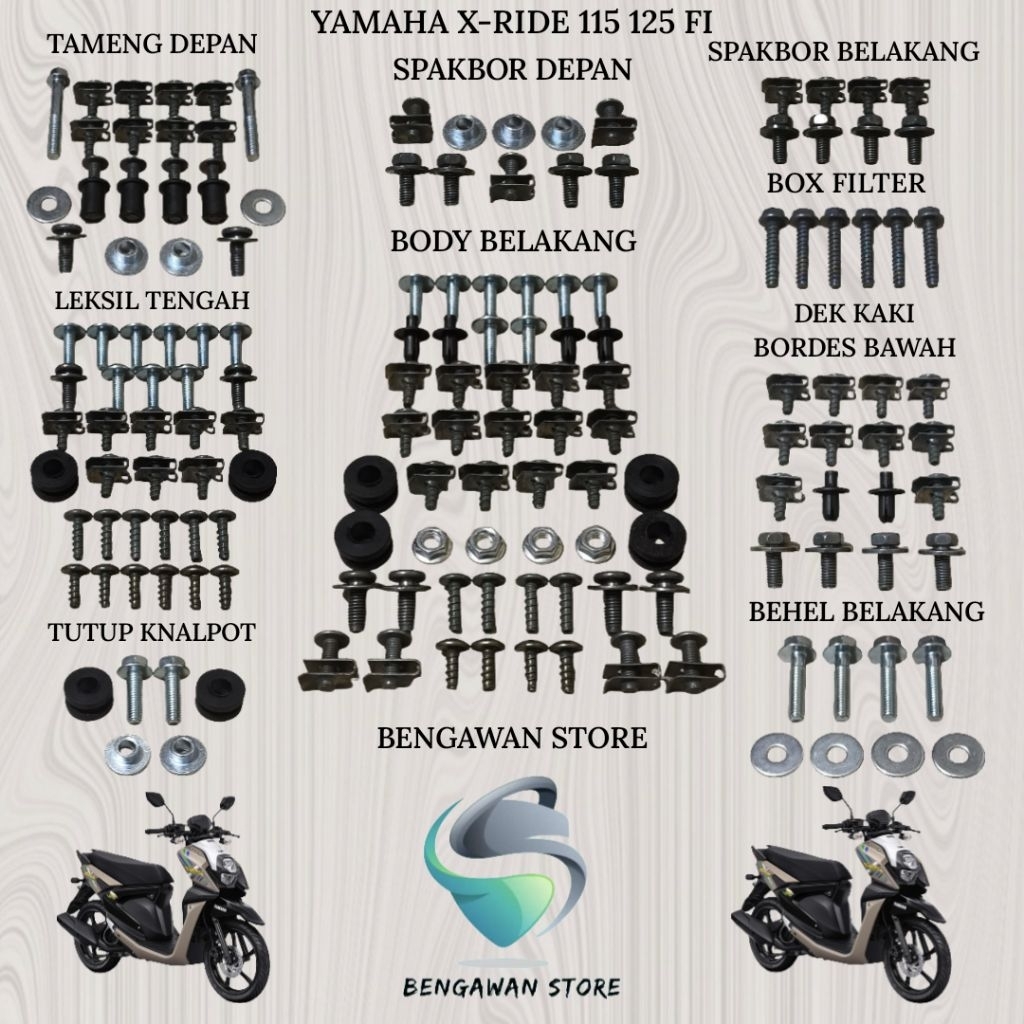 Baut Full Set Cover Bodi Body Yamaha X-RIDE 115 125 FI