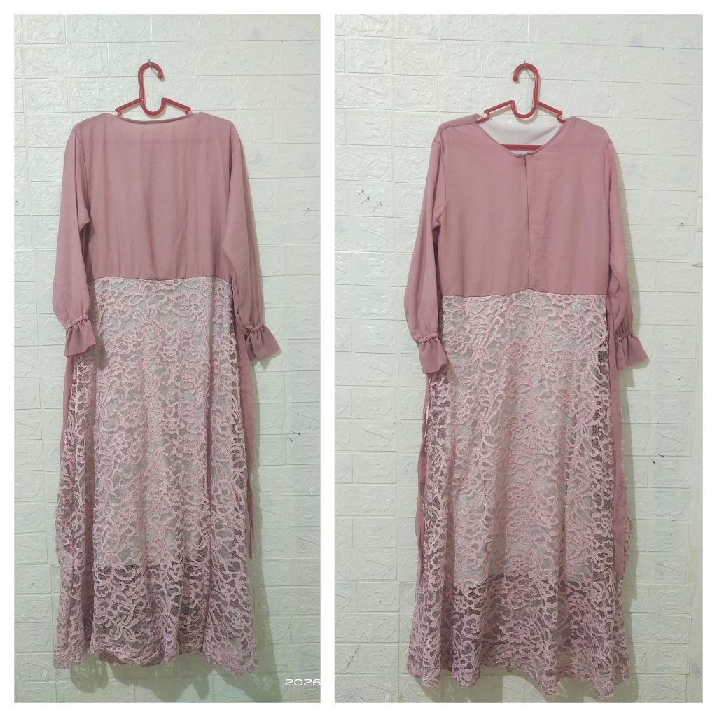 [preloved]Gamis kombinasi Ceruti brukat
