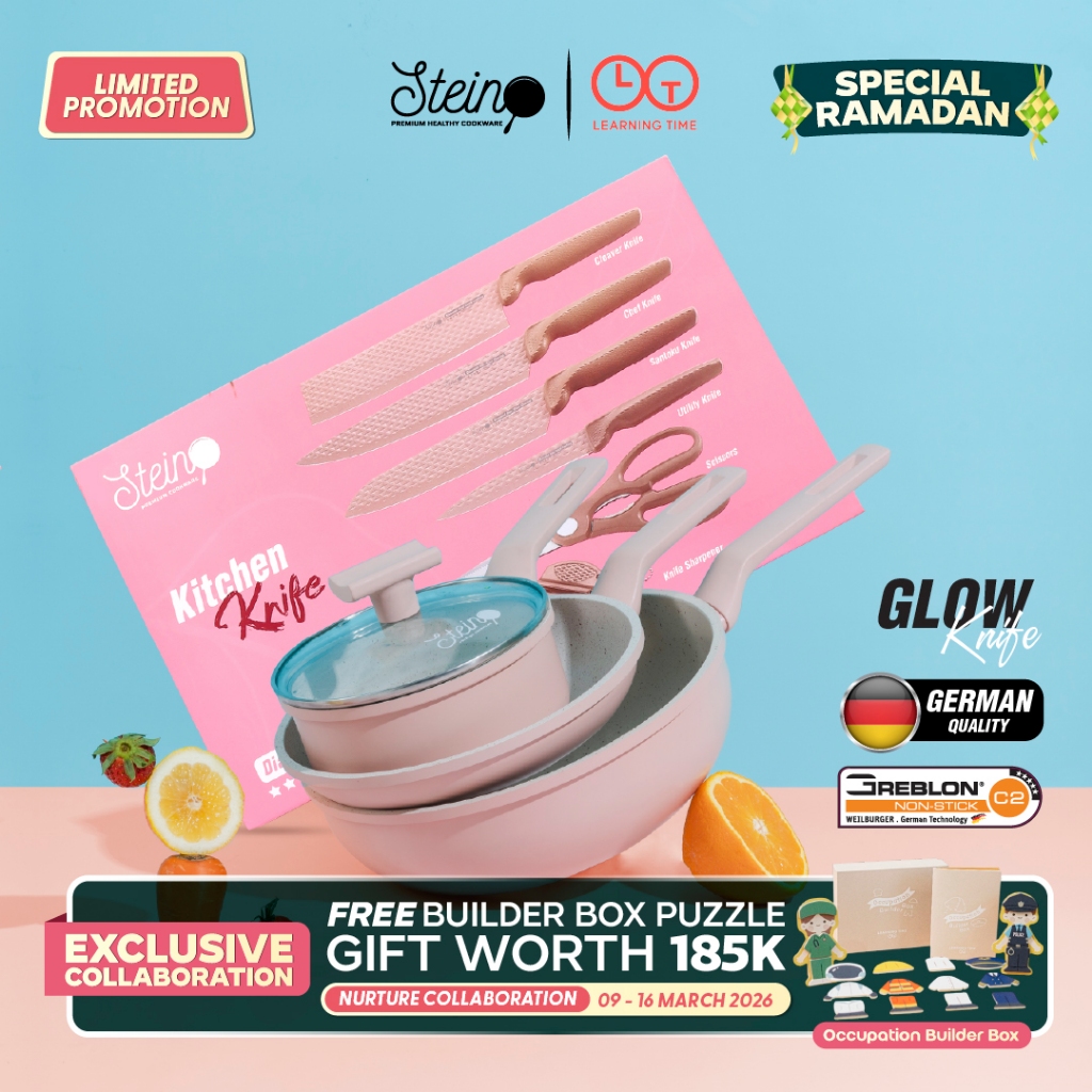 STEIN Paket GLOWBLADE (Glow Pan + Neo Blade) Panci 3in1 dan satu set Pisau