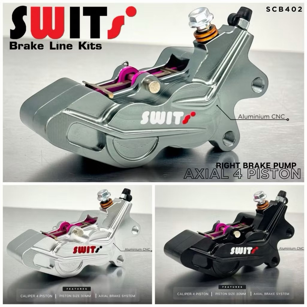 Kaliper 4p axial kanan Swits Cnc Tanpa breket