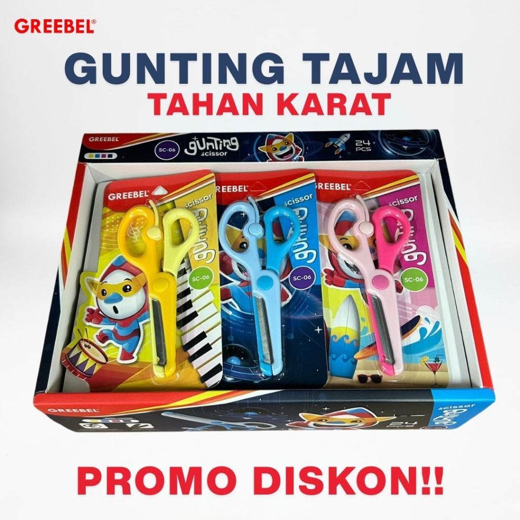 Gunting Kertas Mini Greebel Scissors Karakter Lucu - Gunting Sekolah Murah (PCS) SC-06