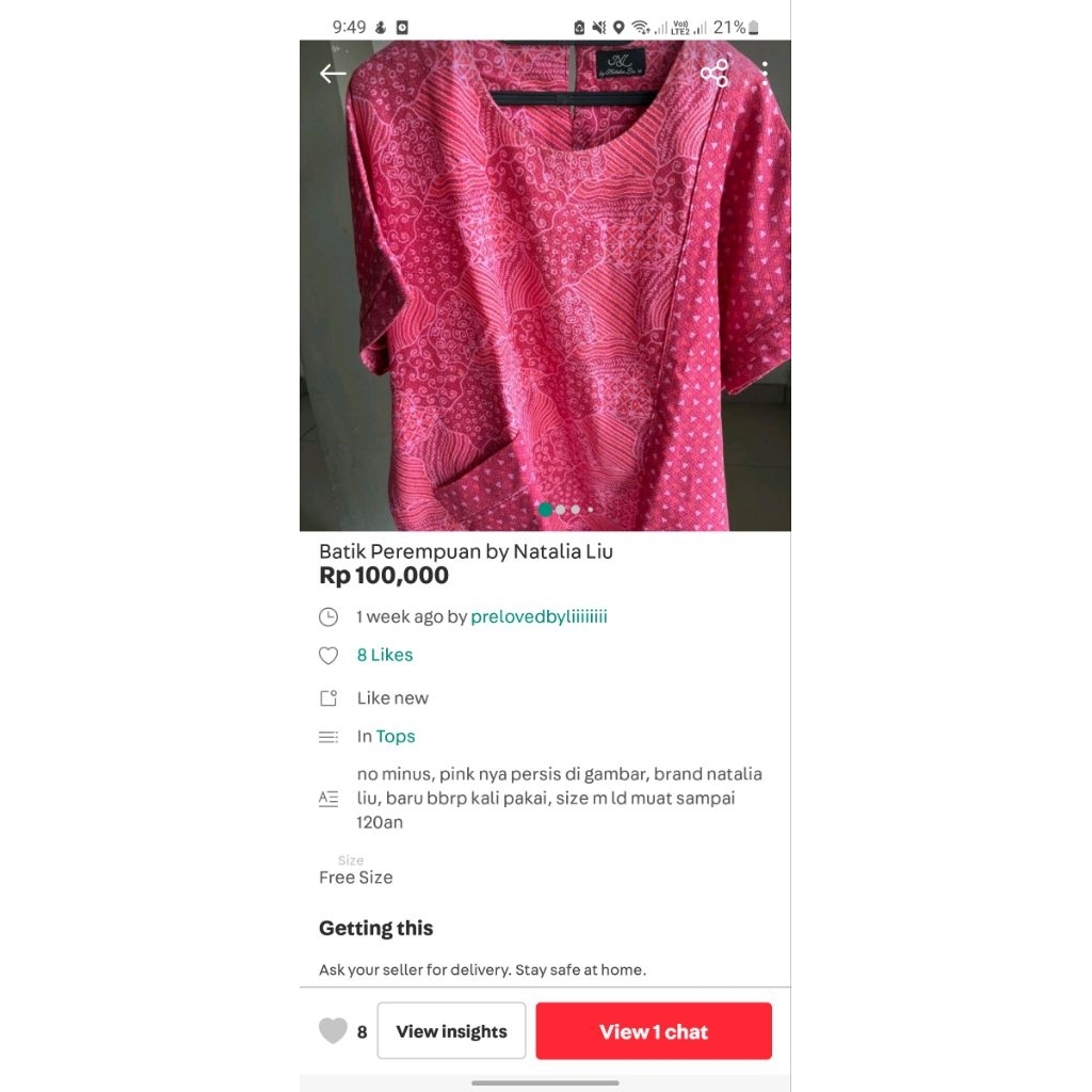 Batik Natalia Liu booked by carouselle 2 pcs