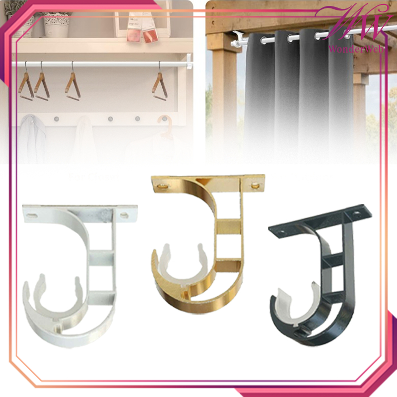 2pcs/Set Cantolan Tiang Gorden Curtain Rod Holder Bracket Tiang Gorden Dudukan Tiang Hordeng Hook Ti