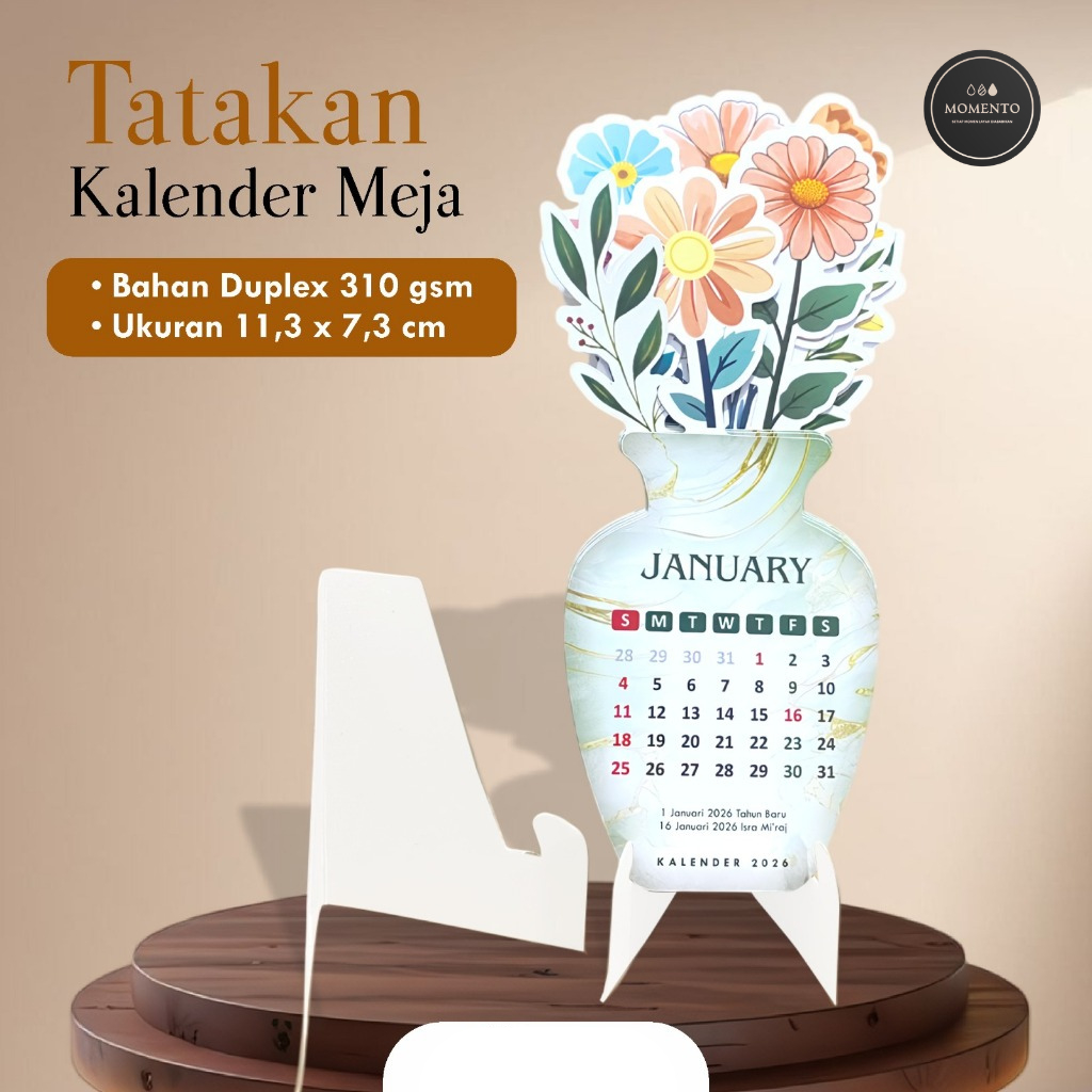 Tatakan Kalender Meja - Penyangga Kalender Meja Aesthetic Stand Kalender Meja Multifungsi