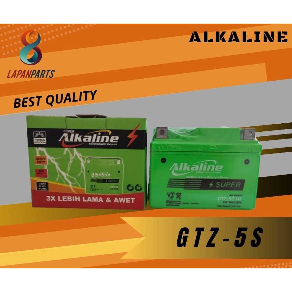 Aki Motor Revo 110 Merk ALKALINE, Type GTZ-5S, Aki kering