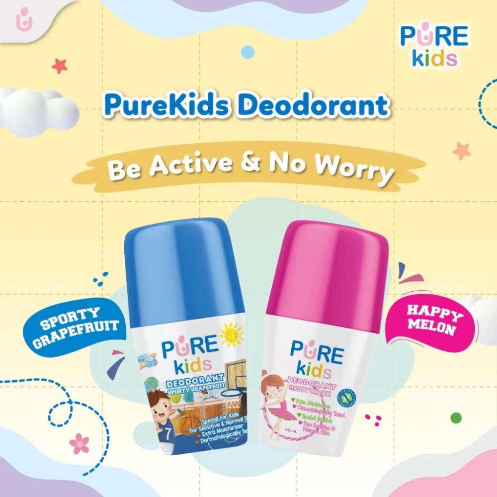 PURE KIDS DEODORANT ANAK 50ML / PENGHILANG BAU KETIAK & BAU BADAN KERINGAT ANAK
