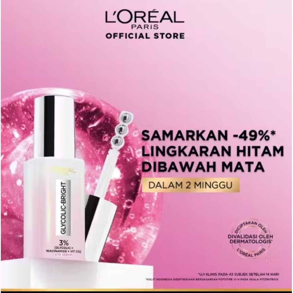 loreal eye serum loreal glycolic bright serum mata panda serum mata serum dark circle ori new