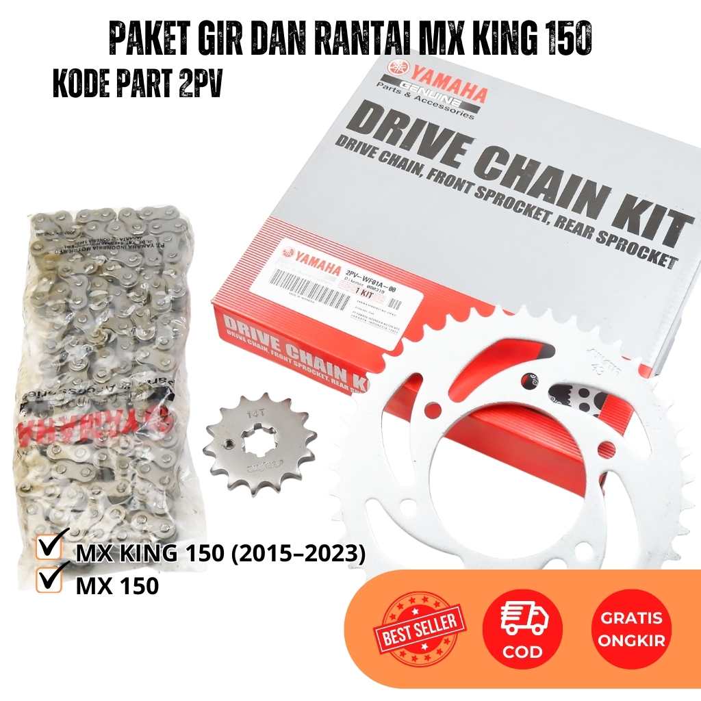 Gear Set Jupiter MX King 150 Gir SET Rantai Yamaha MX King 150 GearSet 2PV Original